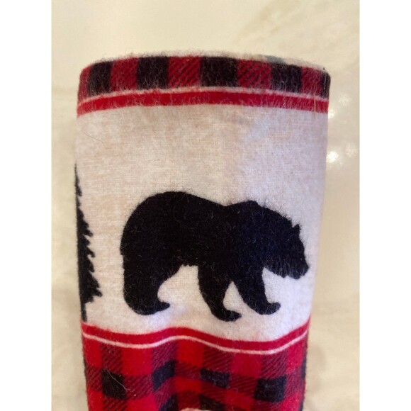 Eyeglass Case Distressed Flannel Look w/  Leaf & Moon Charms on Keyring Plaid - Picture 8 of 8